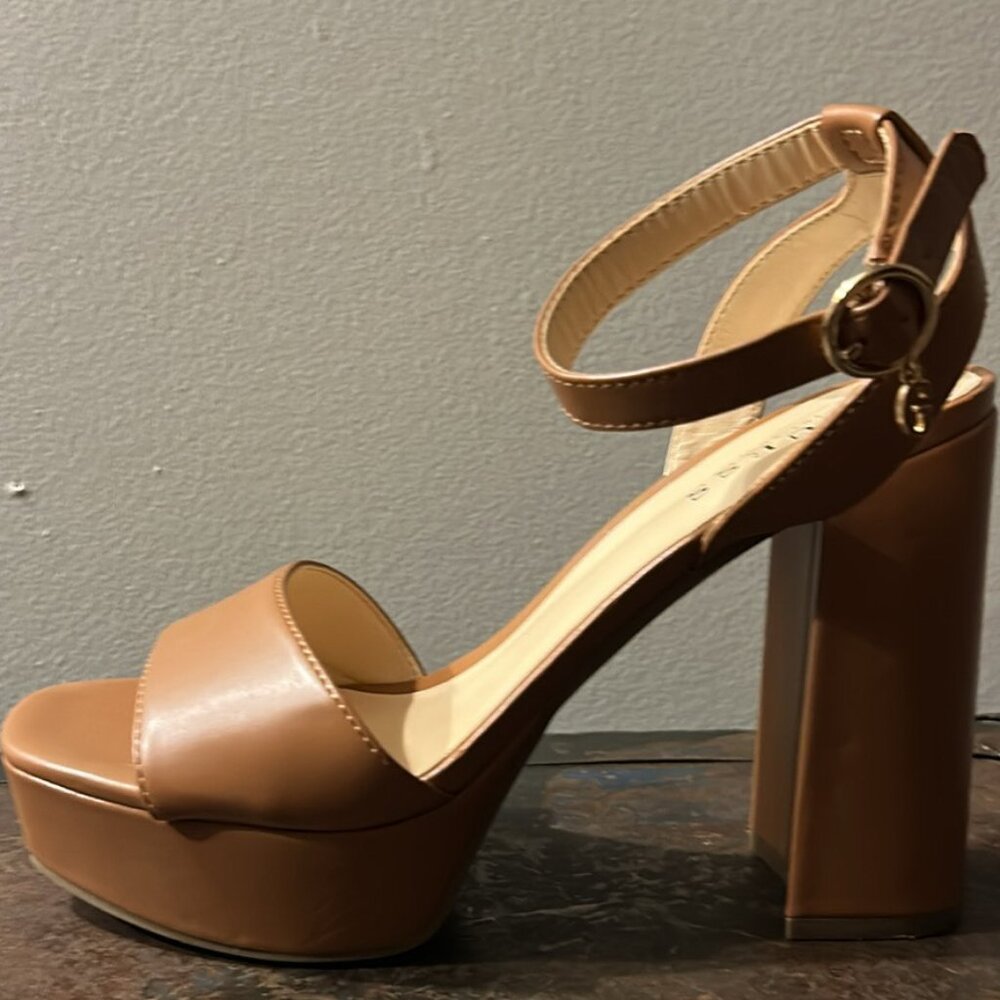 Guess Leather Platform Block Hell Sandals